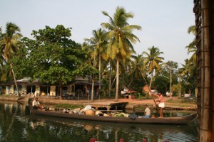 Village scene in the Kerala Backwaters